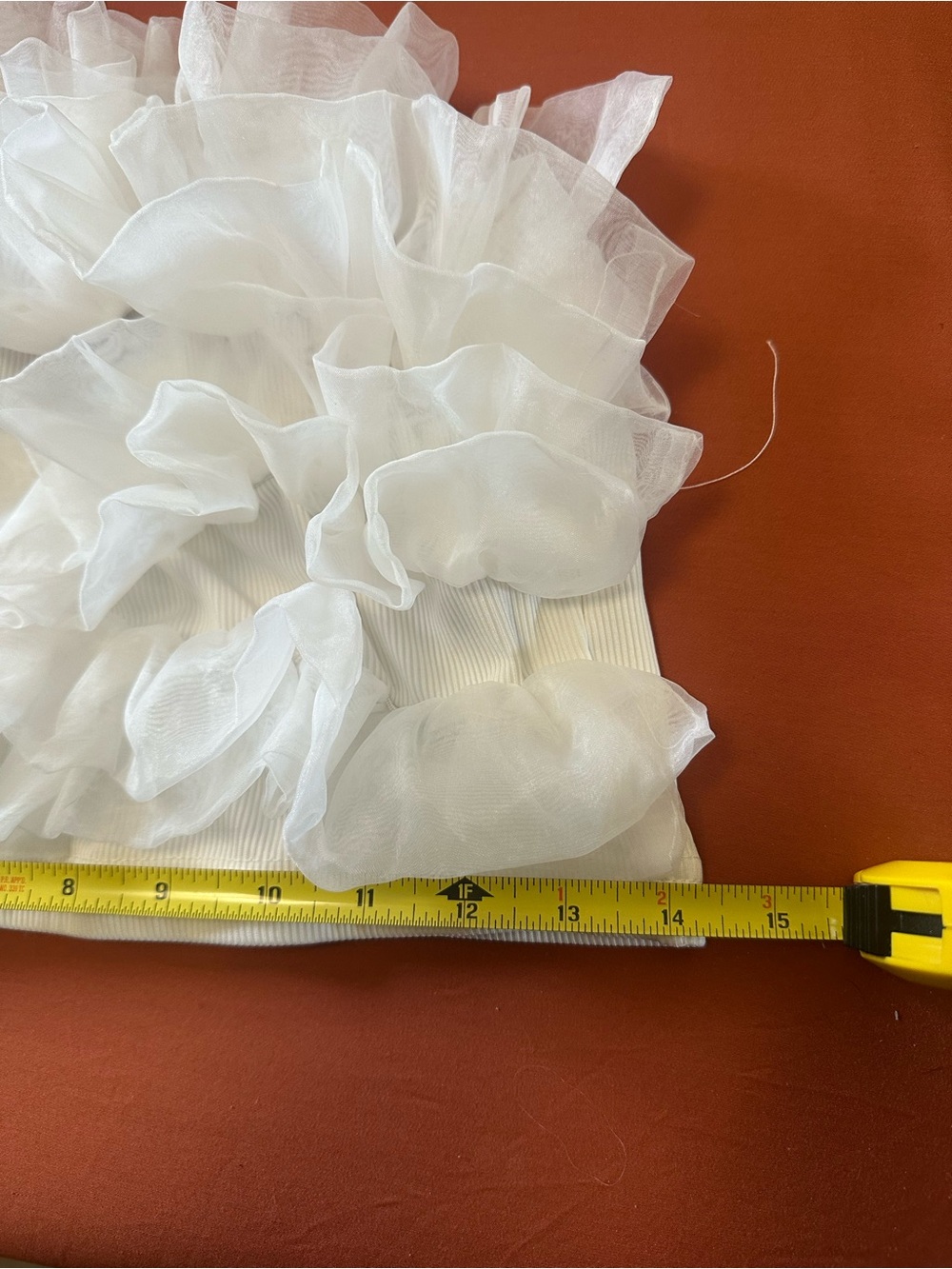 White Ruffled Crop Top - Picture 5 of 6